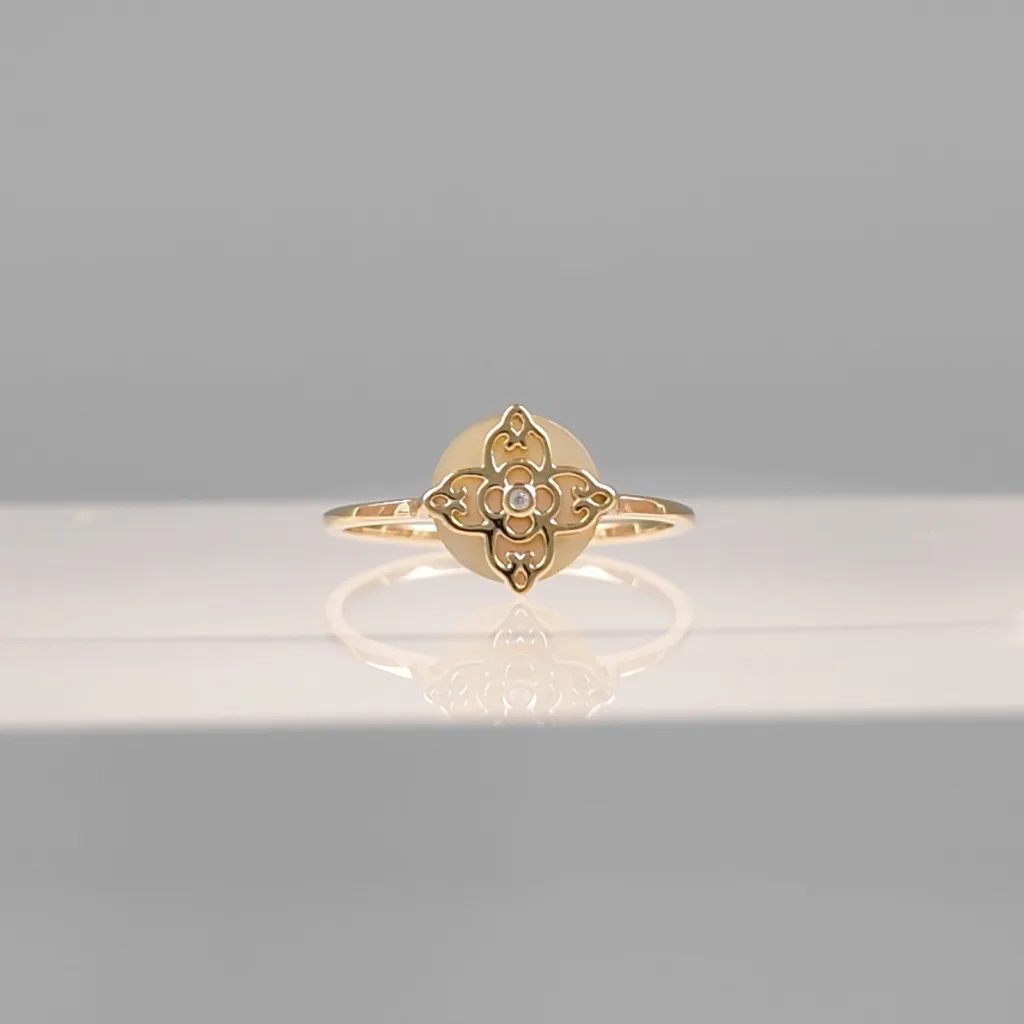 Yellow Silver Yellow circle Ring 153
