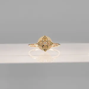 Yellow Silver Yellow circle Ring 153