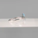 Silver Hexagonal Blue Lines Ring 150