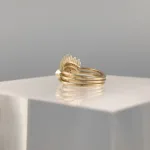 Yellow Silver Eye Trio Ring 126