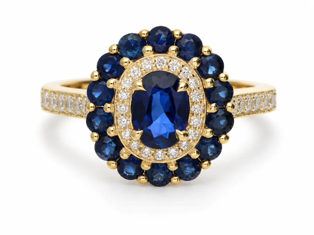Sapphires & Diamonds Cocktail Ring – 002