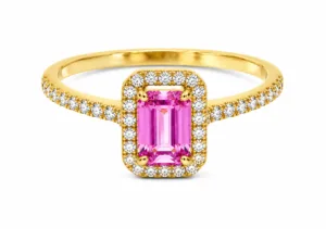 Pink Sapphire Halo Ring – 003