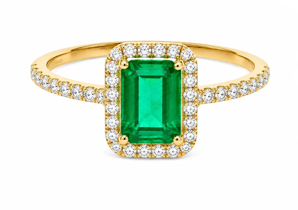Emerald Halo Ring – 004