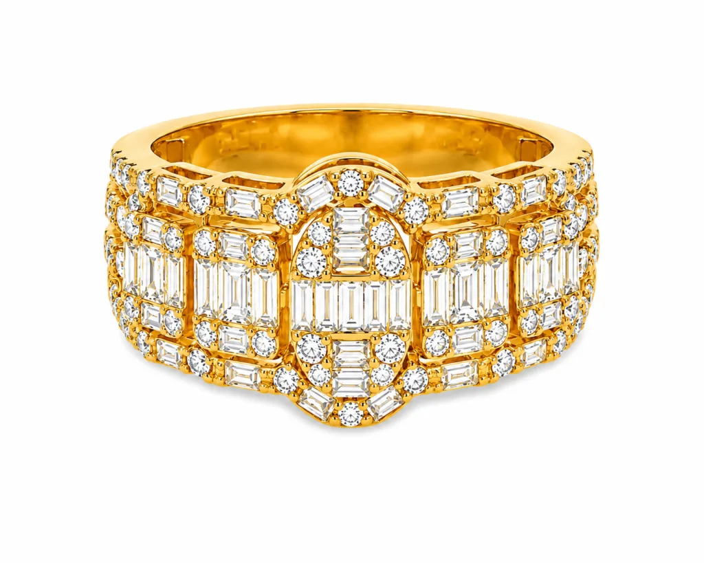 Baguette Diamond Wide Band Ring – 012