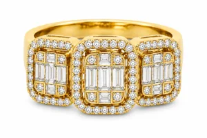 Baguette Diamond Three-Panel Ring – 030