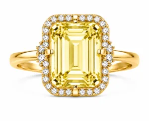Citrine & Diamond Halo Ring – 052