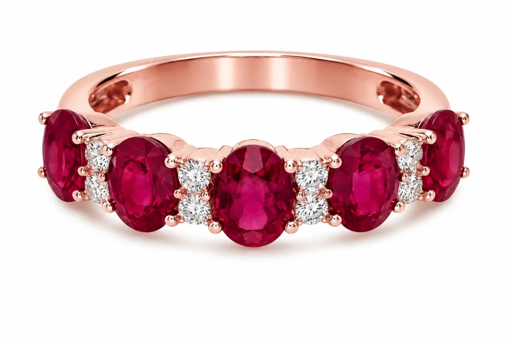 Ruby & Diamond Band Ring – 067
