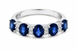 Blue Sapphire & Diamond Five-Stone Ring – 071