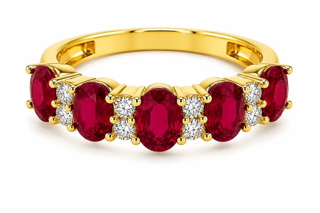 Five-Stone Ruby and Diamond Ring – 074