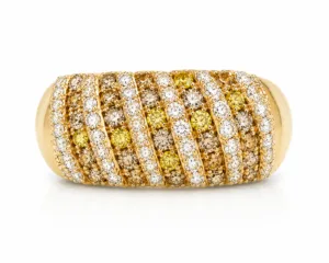 Multicolor Diamond Domed Band Ring – 139
