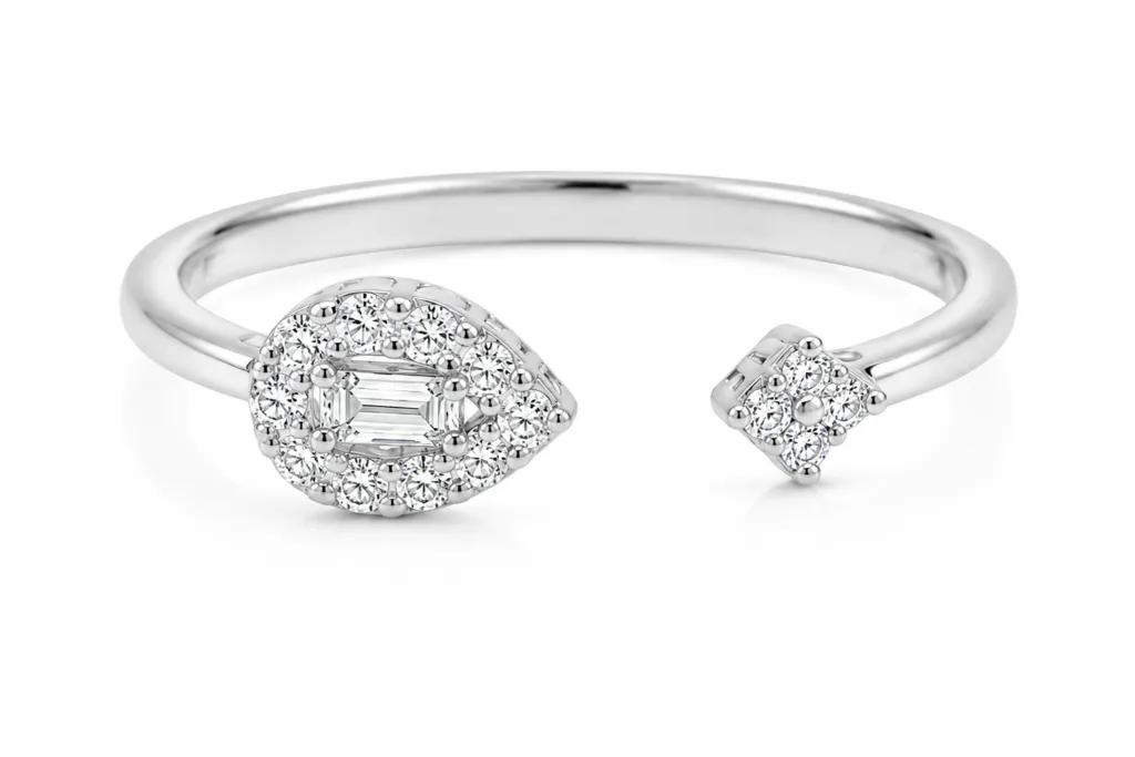 Open Teardrop Diamond Ring – 157