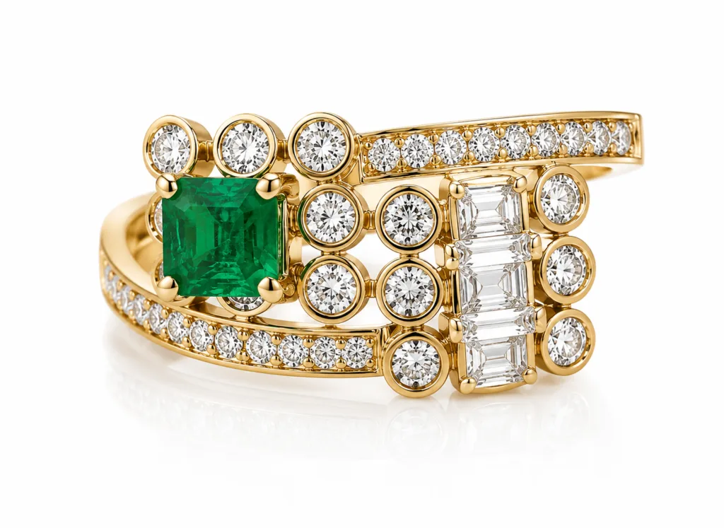 Emerald Constellation Diamond Ring- 060