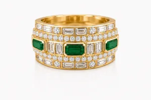 Emerald Skyline Diamond Band Ring – 061
