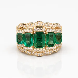 Emerald Crown Five Stone Diamond Ring – 067