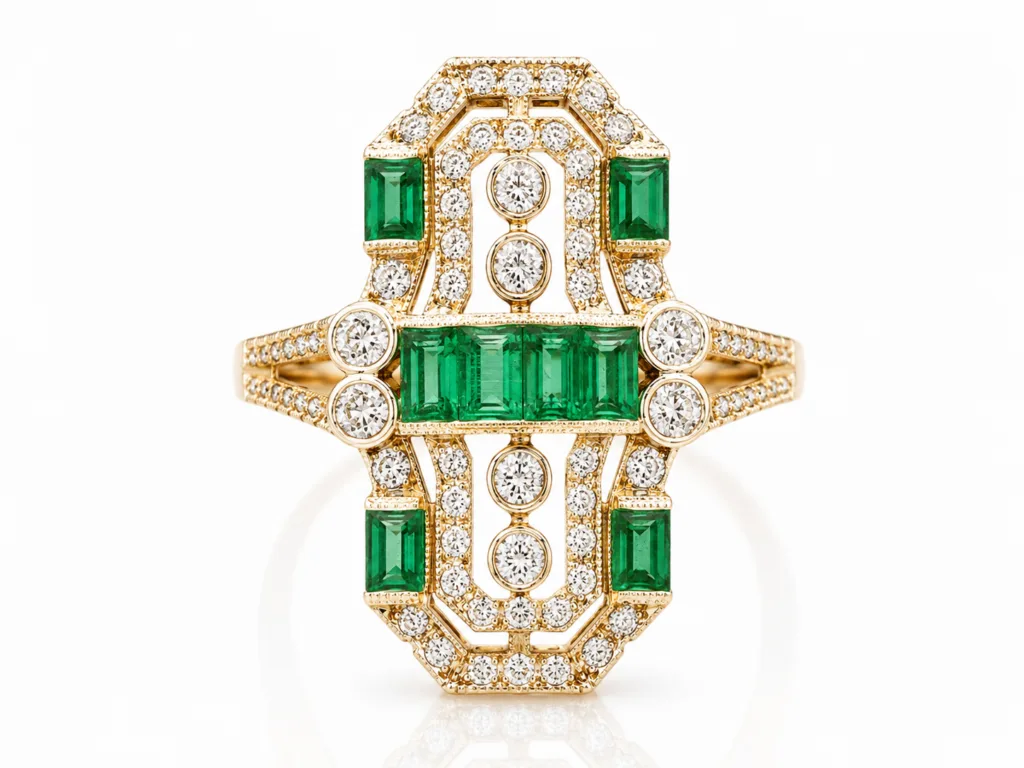 Emerald Art Deco Empress Ring – 070