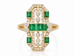 Emerald Art Deco Empress Ring – 070
