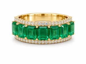 Emerald Imperial Seven Stone Diamond Ring – 073