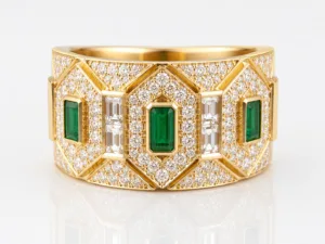 Emerald Imperial Mosaic Diamond Ring – 076