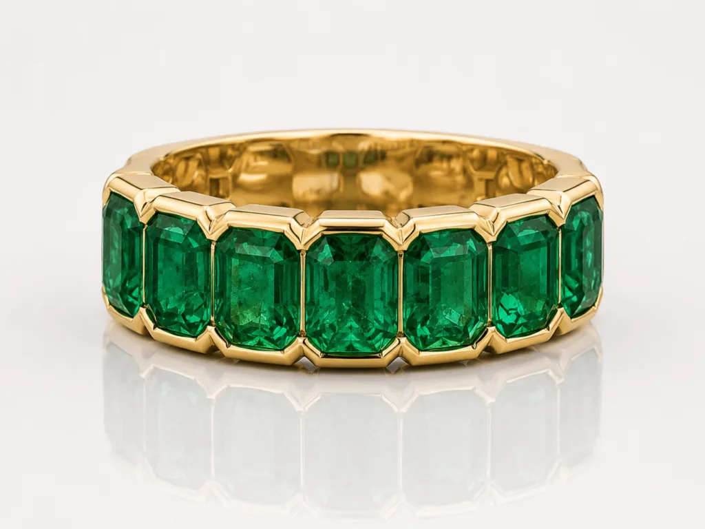 Emerald Seven Crown Band Ring – 081