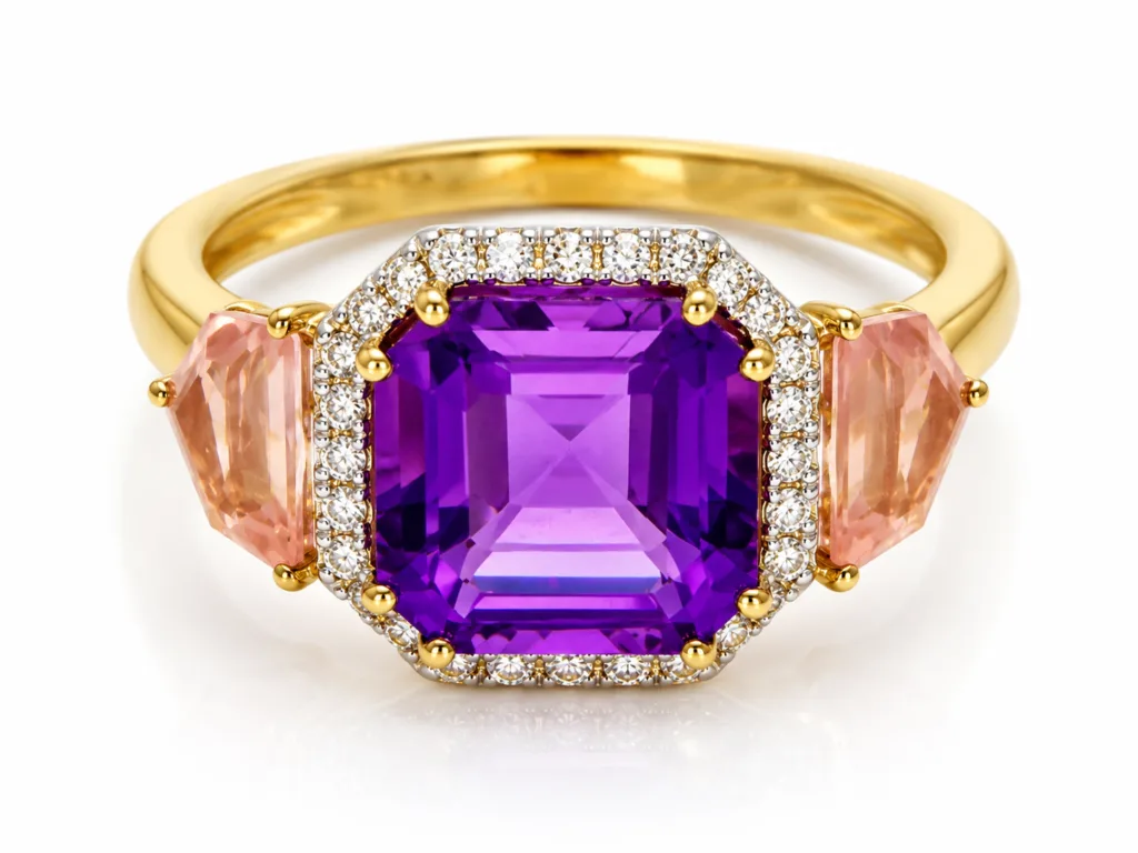 Amethyst with Rose Quartz Ring – 085
